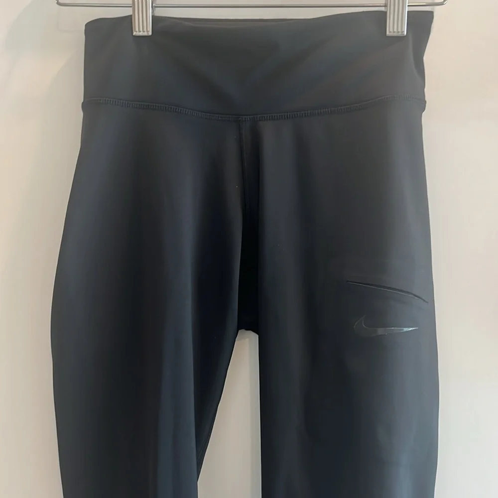 Like New Nike High-Waisted Black Tights - Picture 2 of 5